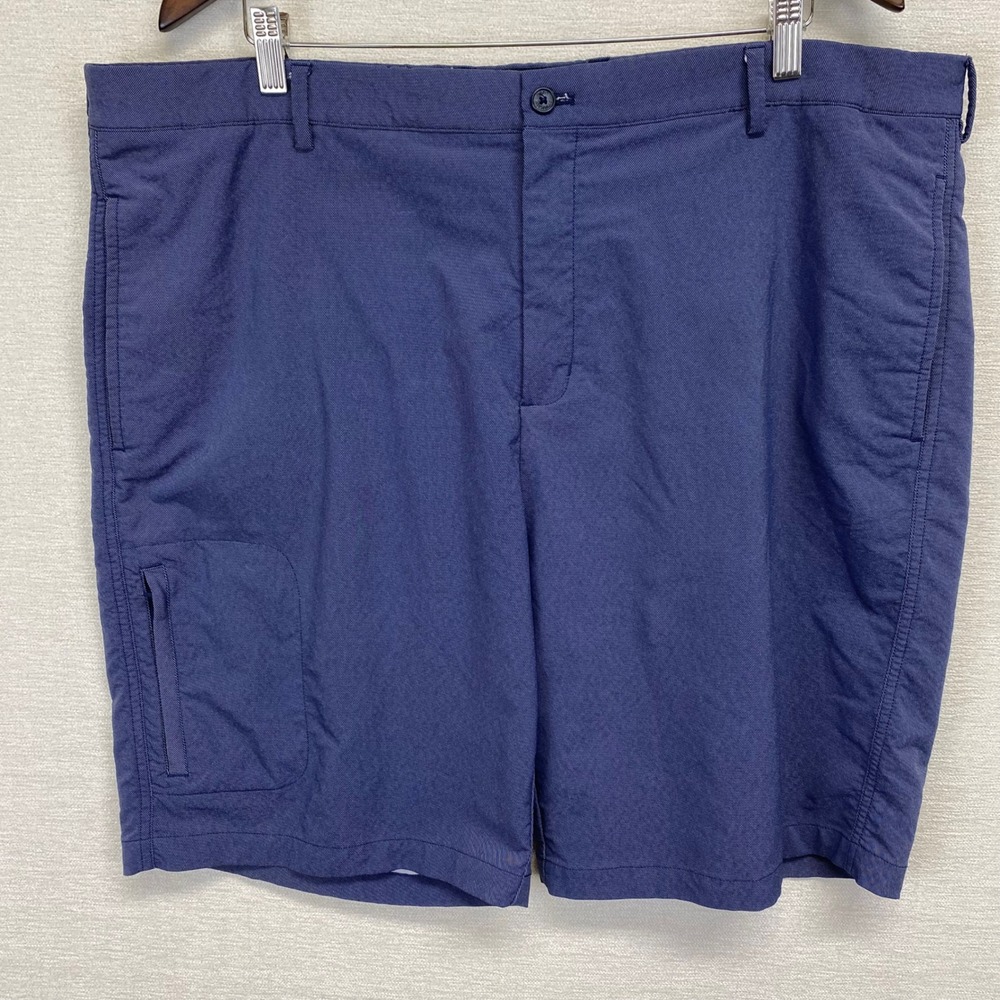 Greg Norman Mens 42‎ Textured Blue Shorts Golf Casual Flat Front Active Comfort